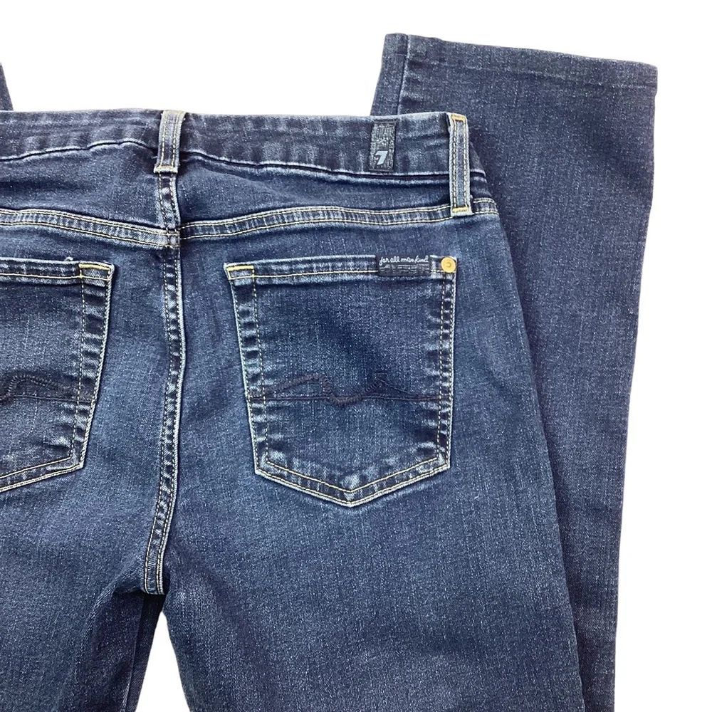 7 For All Mankind Kimmie Straight Leg Jeans Like New Cropped - Picture 5 of 9